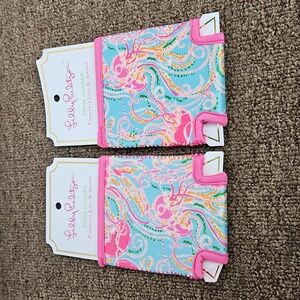 Lilly Pulitzer Jellies Be Jammin Drink Hugger Koozies Set Of 2 New NWT